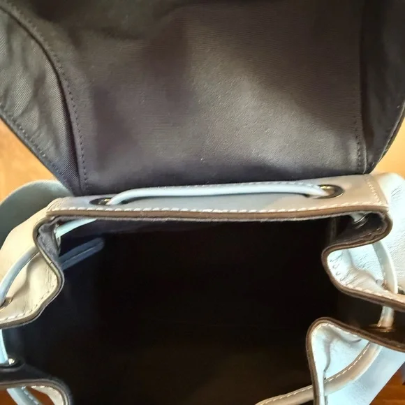 Coach Blue Leather Backpack with Drawstring Closure - Picture 8 of 12